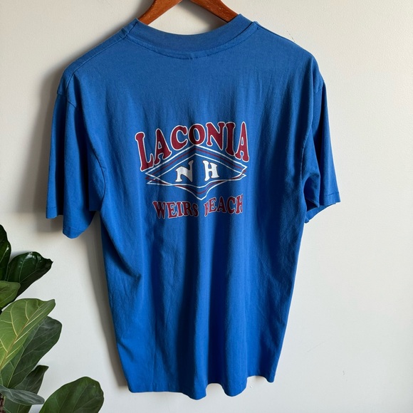 Vintage 1990s Laconia T Shirt Double Side Graphic Print Made in USA Size L - Picture 4 of 9